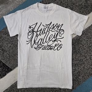 Hudson valley tattoo co. Script logo T shirt, S, NWOT